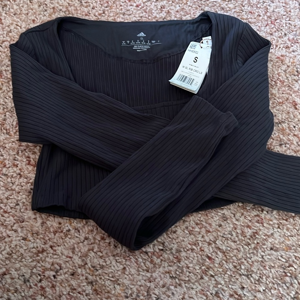 Adidas women’s SI RIB CRO LS long sleeve crop top